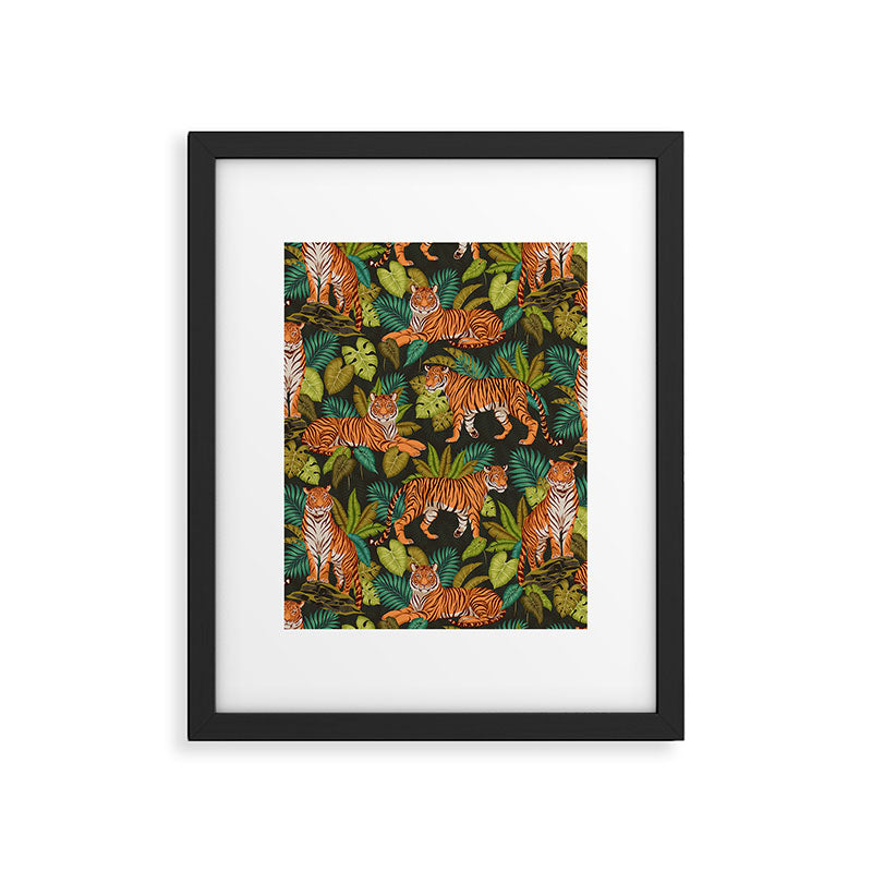 Jungle Cats In Charcoal Framed Art Print Gallery Image 5