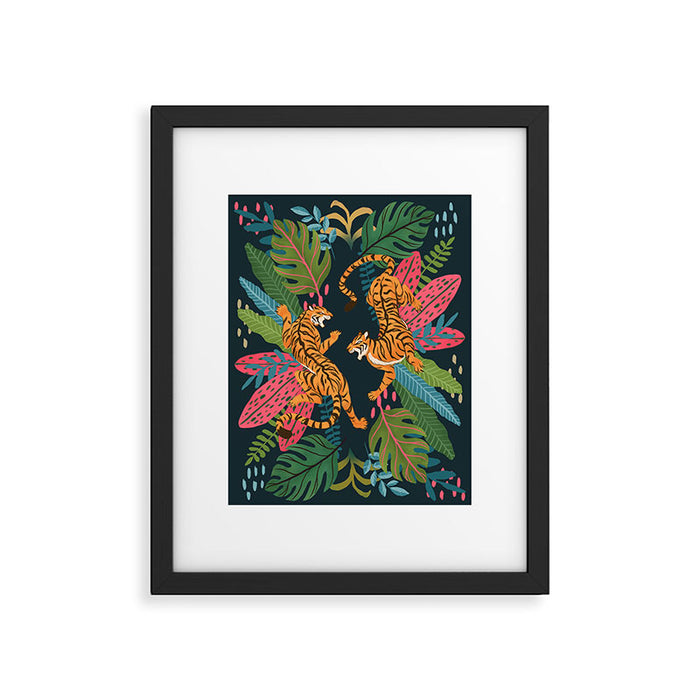 Jungle Cats - Roaring Tigers Framed Art Print Gallery Image 1