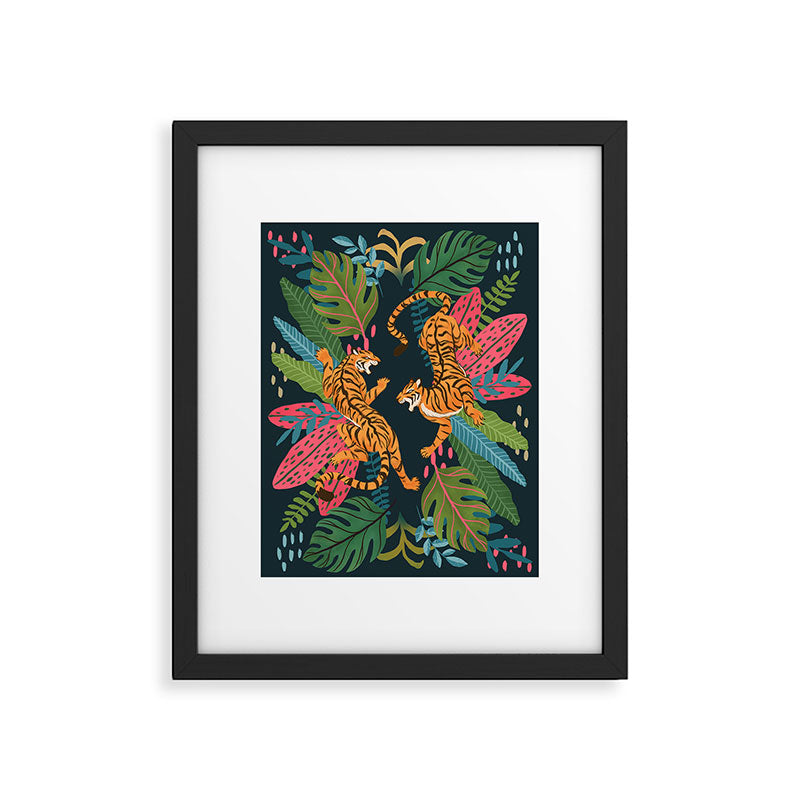 Jungle Cats - Roaring Tigers Framed Art Print Gallery Image 4
