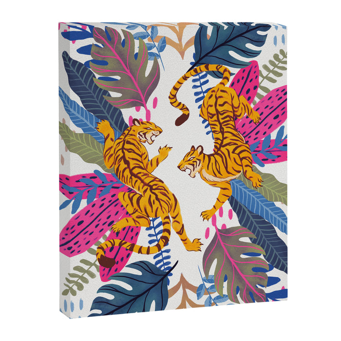 Jungle Tigers - Exotic Blue Canvas Print Gallery Image 1