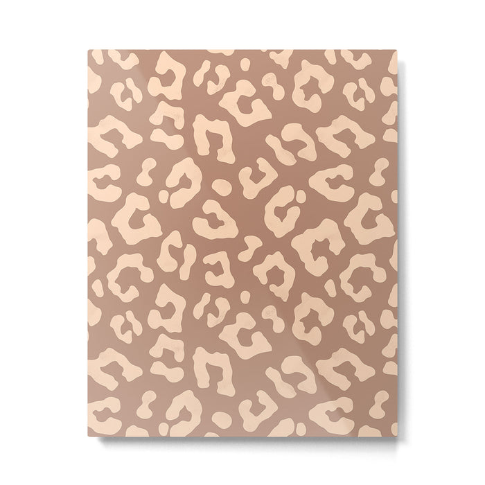 Leopard Print In Clay Brown Metal Print Gallery Image 1