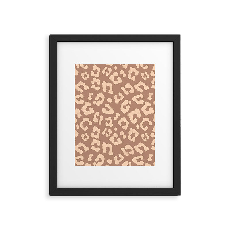 Leopard Print In Clay Brown Framed Art Print Gallery Image 5