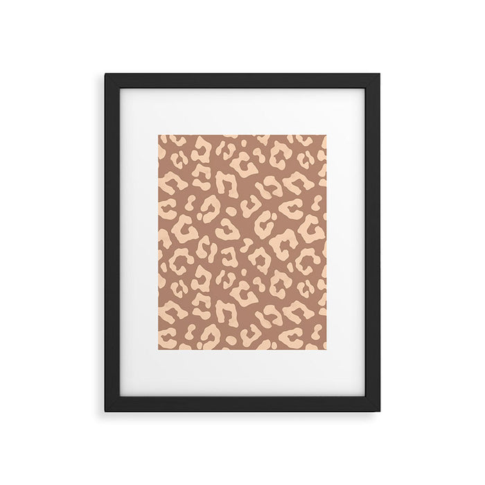 Leopard Print In Clay Brown Framed Art Print Gallery Image 1