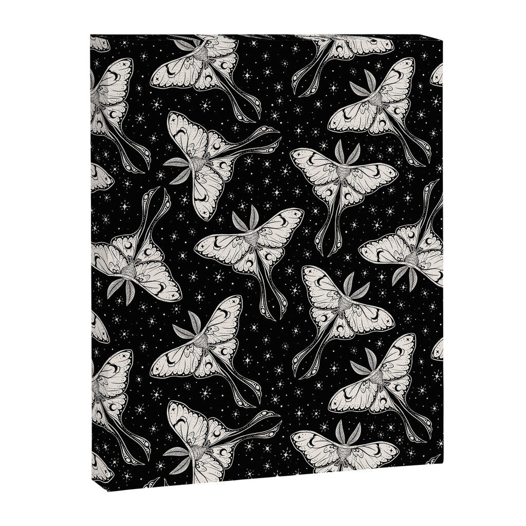 Luna Moth In Black and White Canvas Print Gallery Image 6