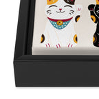 Maneki Neko - Lucky Cats Framed Canvas Print Gallery Image 3