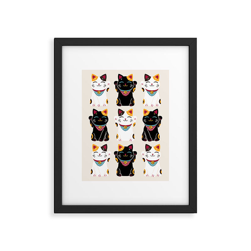 Maneki Neko - Lucky Cats Framed Art Print Gallery Image 5
