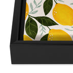 Mediterranean Summer Lemons Pattern Framed Canvas Print Gallery Image 3