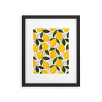 Mediterranean Summer Lemons Pattern Framed Art Print Gallery Image 6