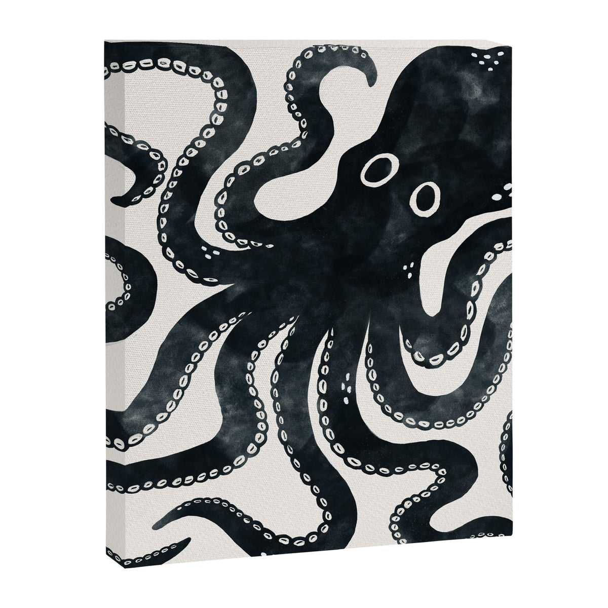 Minoan Octopus - Black Ink Canvas Print Gallery Image 8