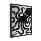 Minoan Octopus - Black Ink Framed Canvas Print Gallery Image 2