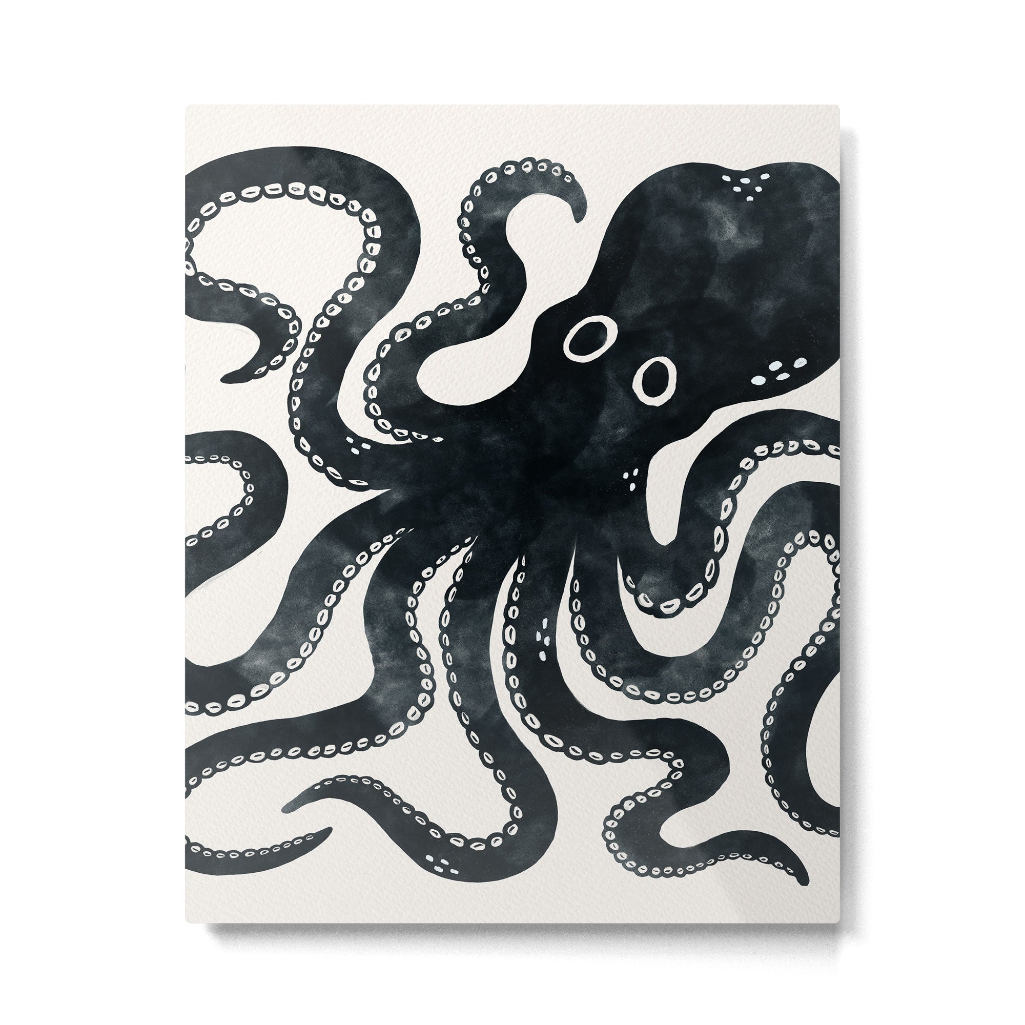 Minoan Octopus - Black Ink Metal Print Gallery Image 6