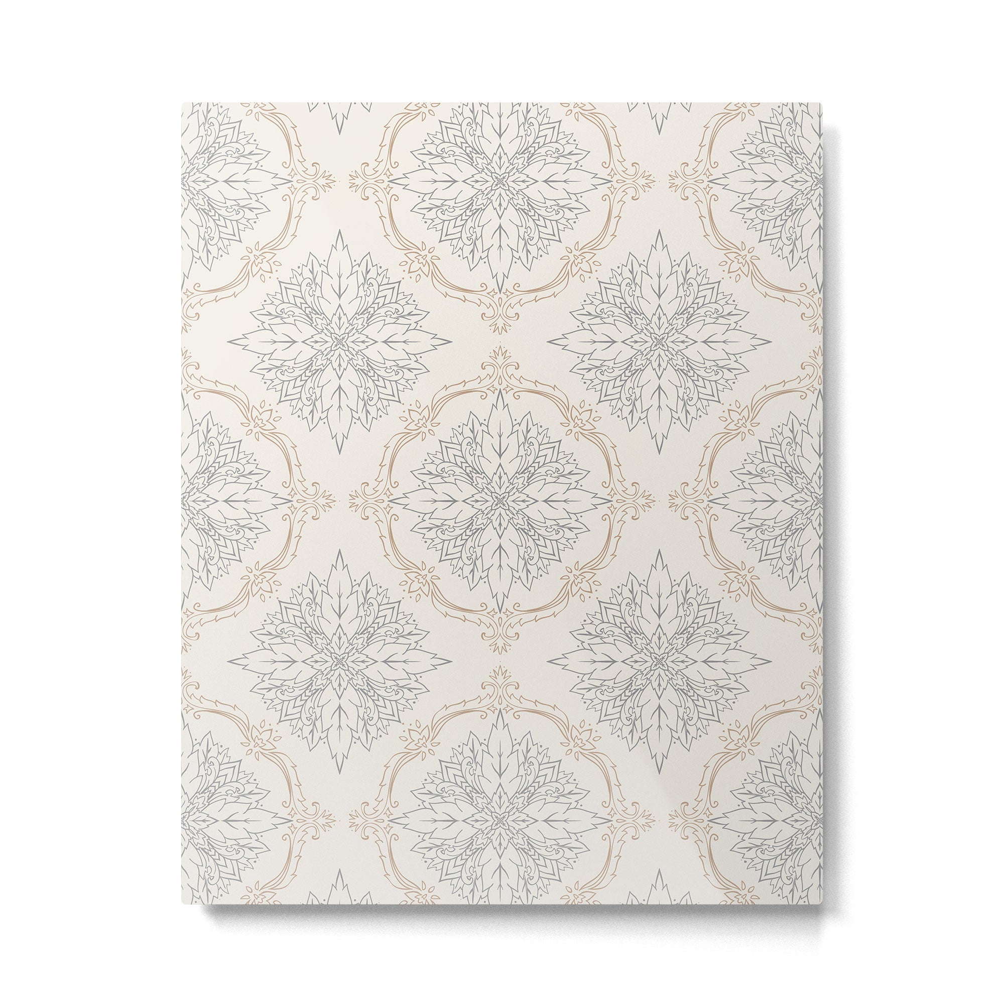 Modern Floral Damask Pattern â Neutral Brown and Gray Earth Tones Metal Print Gallery Image 4
