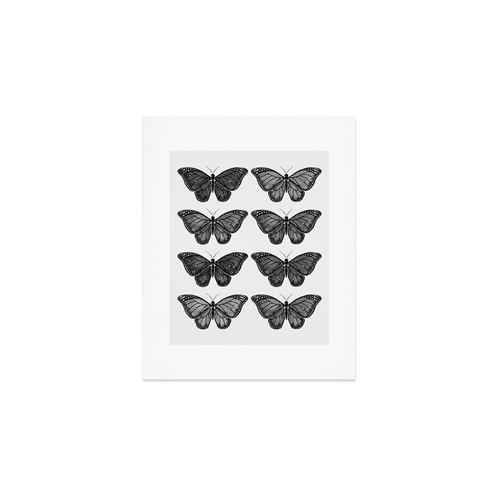 Monarch Butterfly - Black and White Art Print Gallery Image 1
