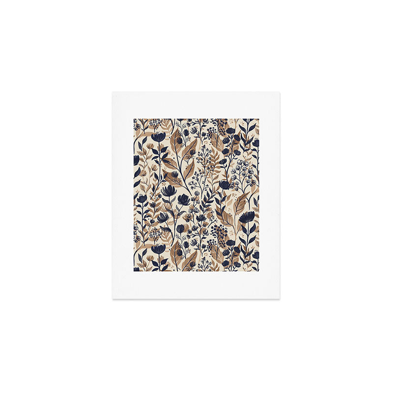 Moody Blooms Dark Neutral Art Print Gallery Image 1