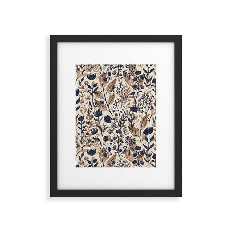 Moody Blooms Dark Neutral Framed Art Print Gallery Image 5