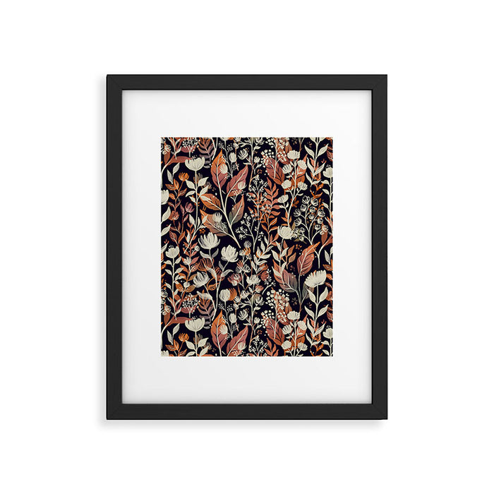 Moody Blooms Ditsy Autumn Framed Art Print Gallery Image 1