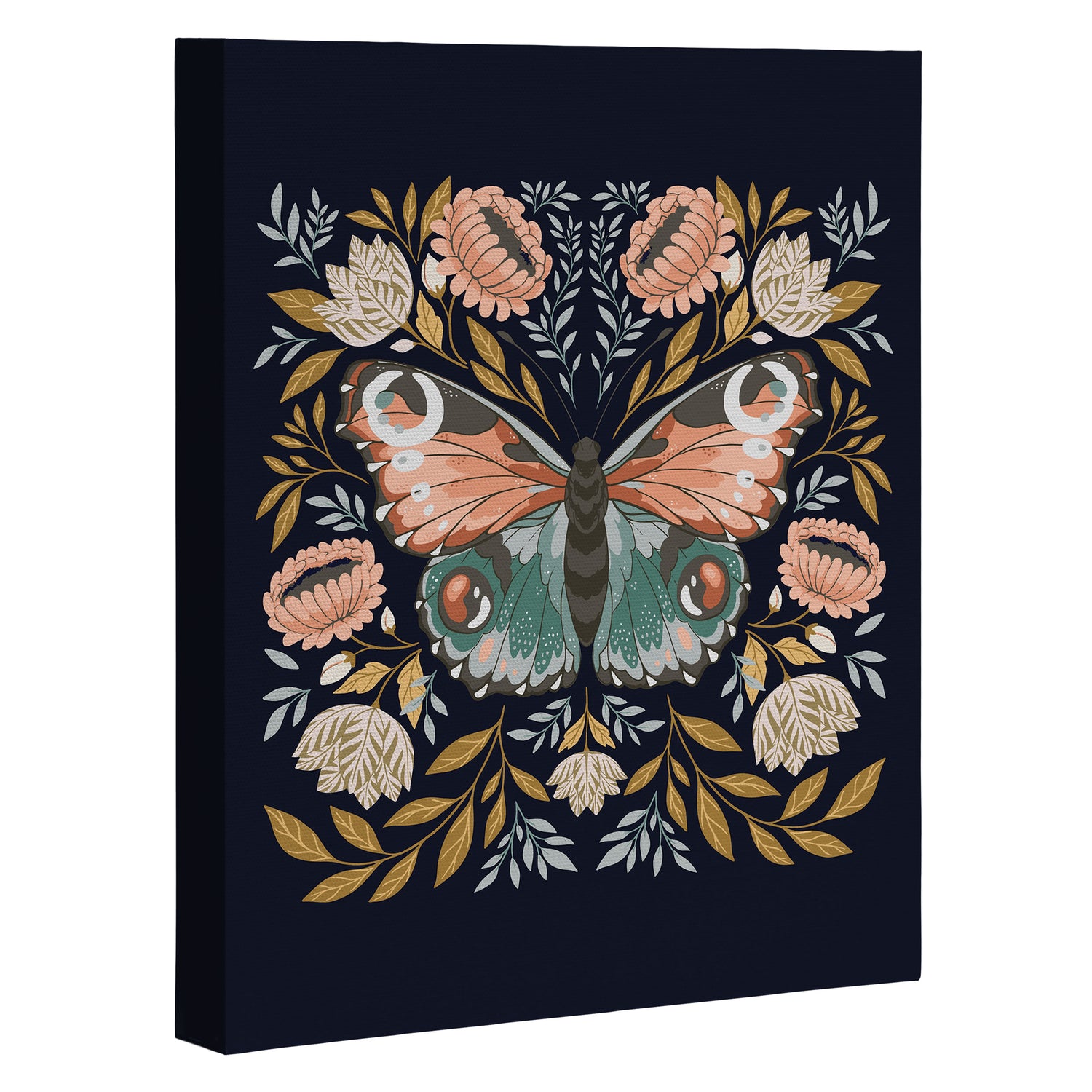 William Morris Butterfly - Midnight Garden Canvas Print Gallery Image 3