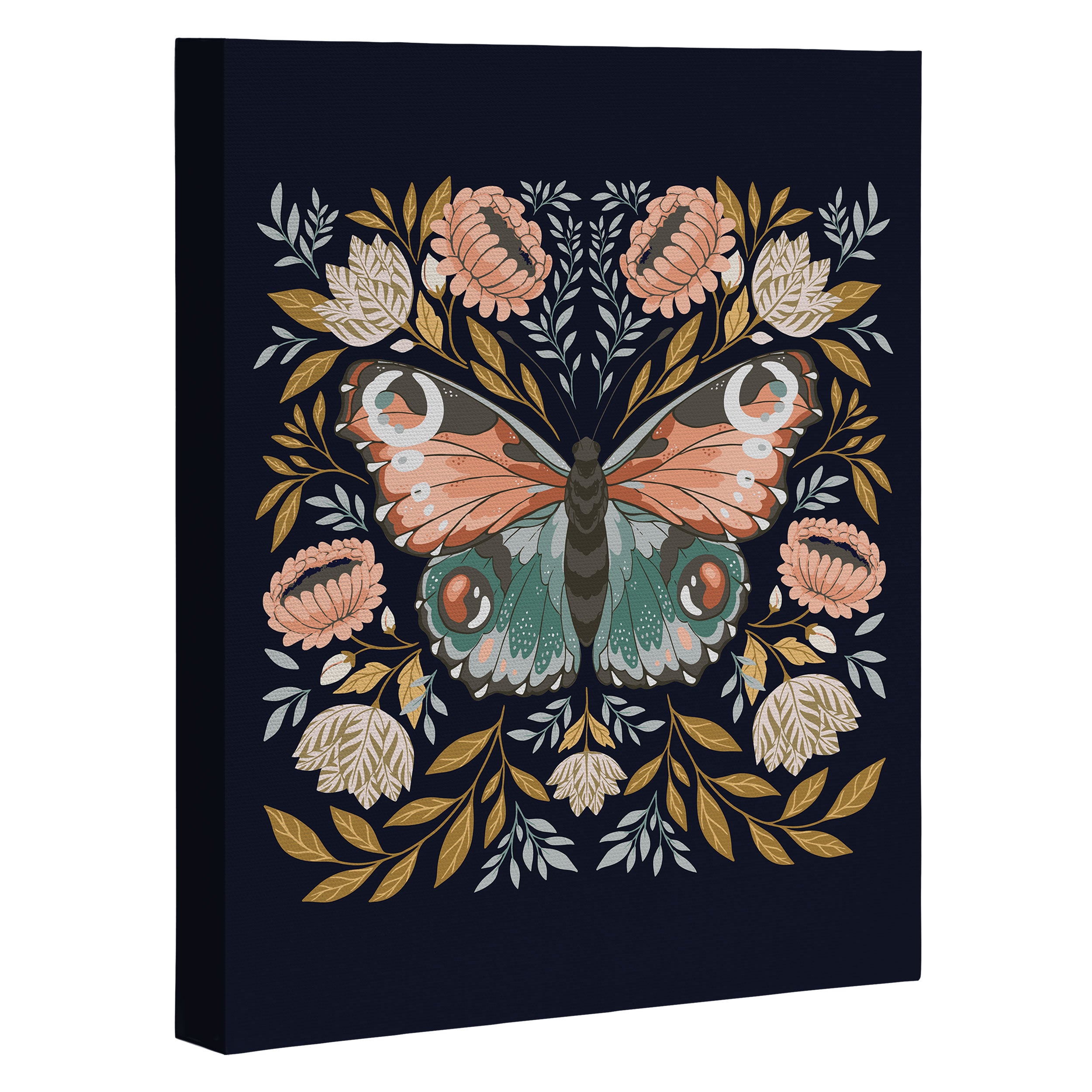 William Morris Butterfly - Midnight Garden Canvas Print Gallery Image 3