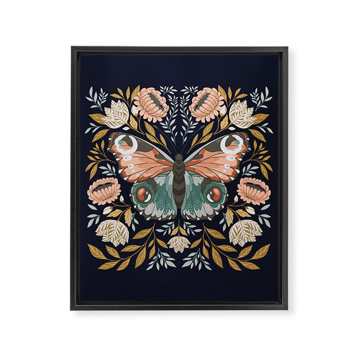 William Morris Butterfly - Midnight Garden Framed Canvas Print Gallery Image 1