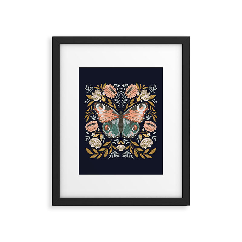 William Morris Butterfly - Midnight Garden Framed Art Print Gallery Image 6