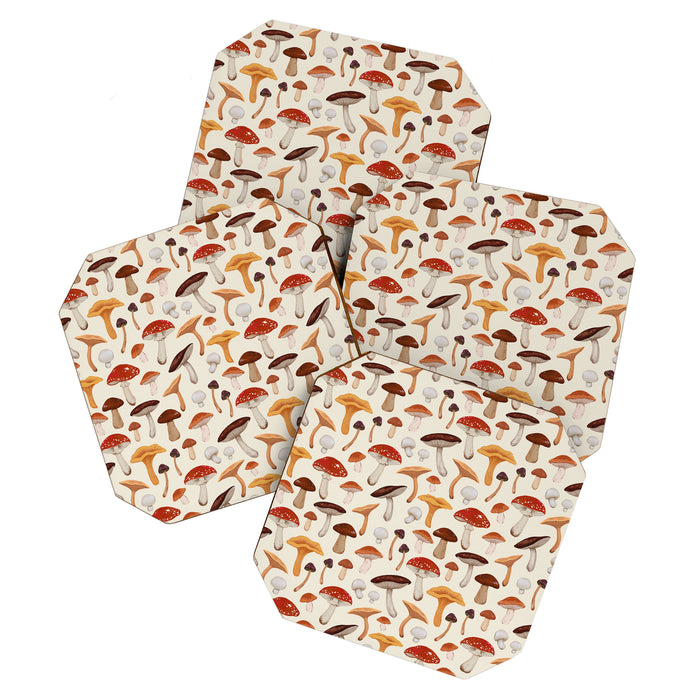 Mushroom Medley Pattern - Neutral Coaster Gallery Image 1