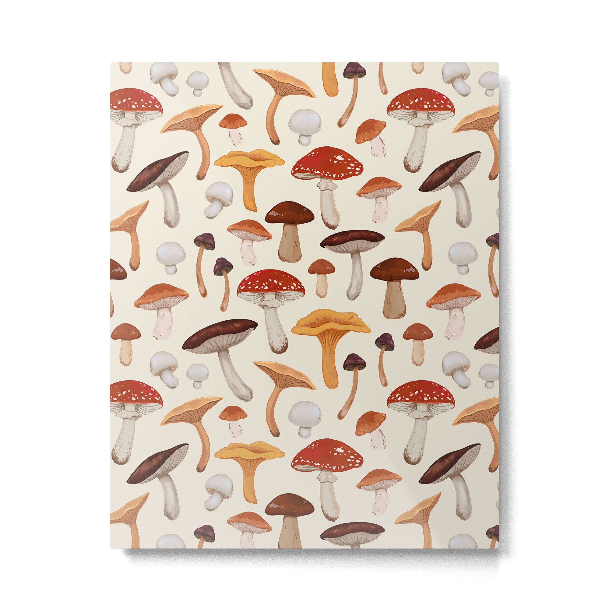 Mushroom Medley Pattern - Neutral Metal Print Gallery Image 4