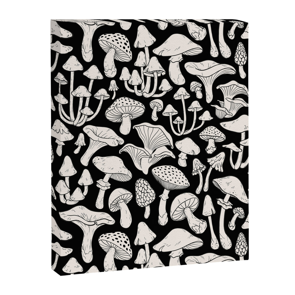 Mushrooms in Black And White Canvas Print Gallery Image 6