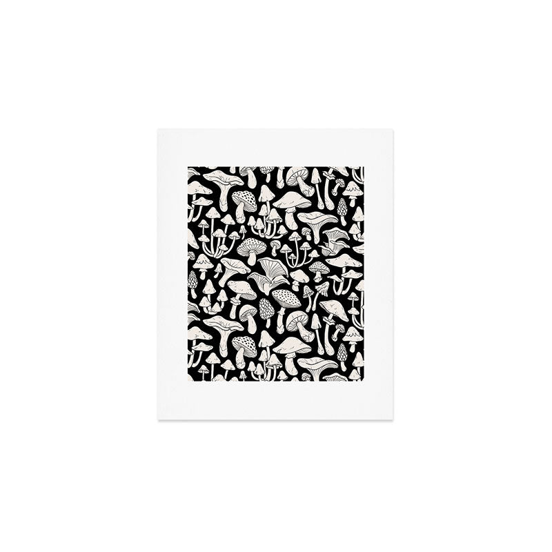 Mushrooms in Black And White Art Print Gallery Image 1