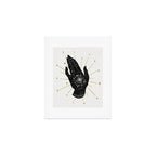 Mystic Hand with Eye - Black and Gold Ink Art Print Gallery Image 1