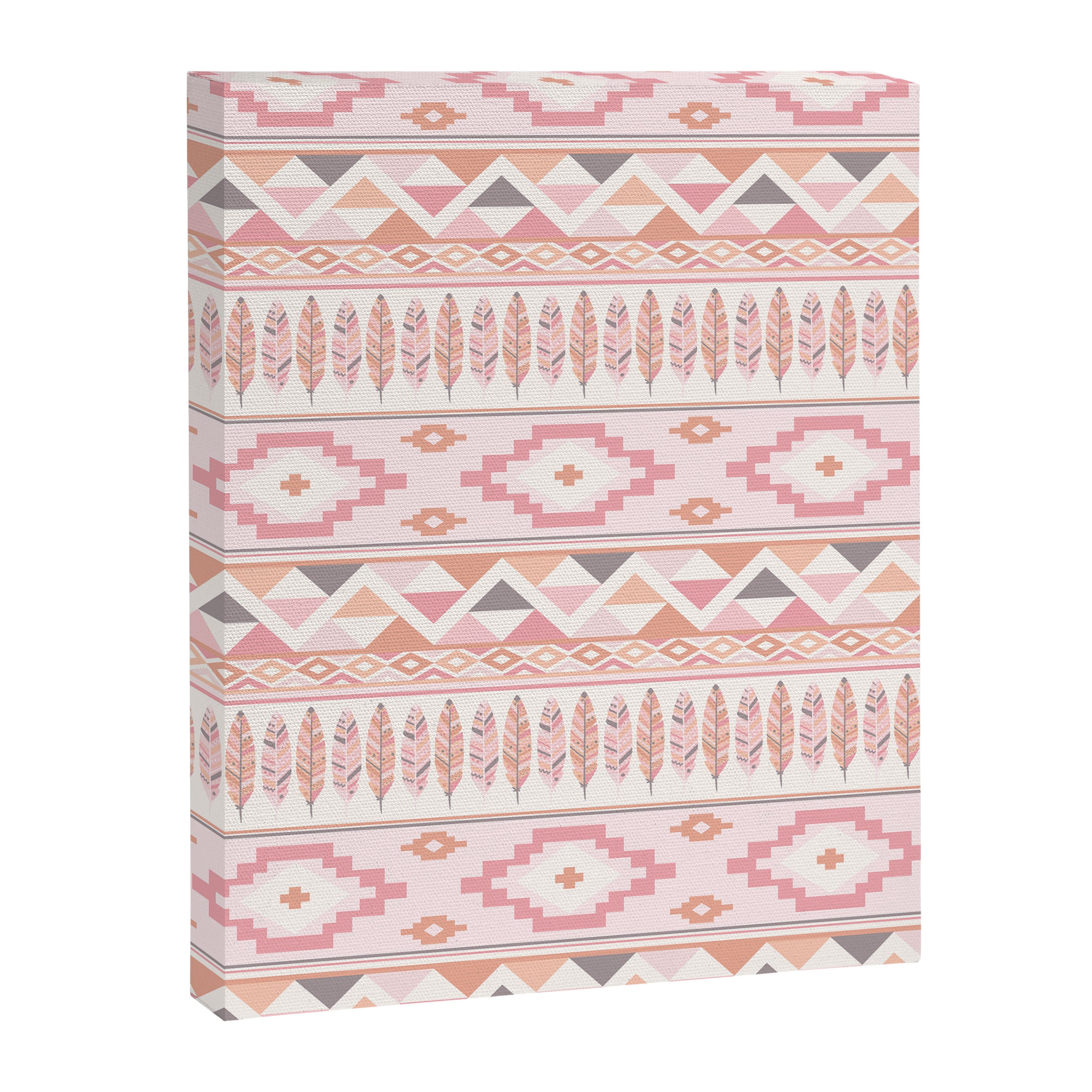 Pink Boho Tribal Aztec Canvas Print Gallery Image 6