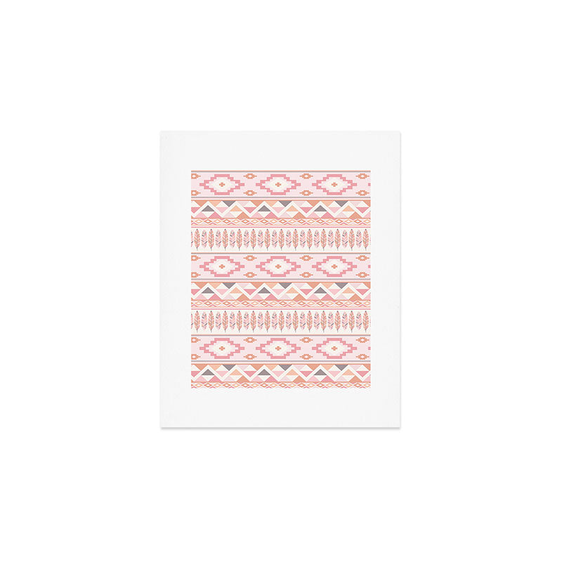 Pink Boho Tribal Aztec Art Print Gallery Image 1