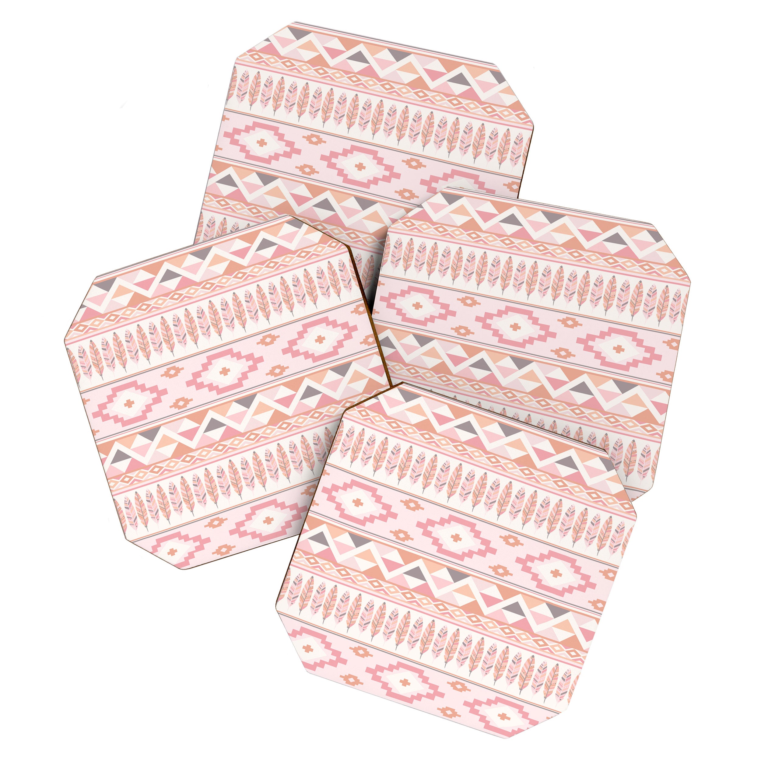 Pink Boho Tribal Aztec Coaster Gallery Image 1