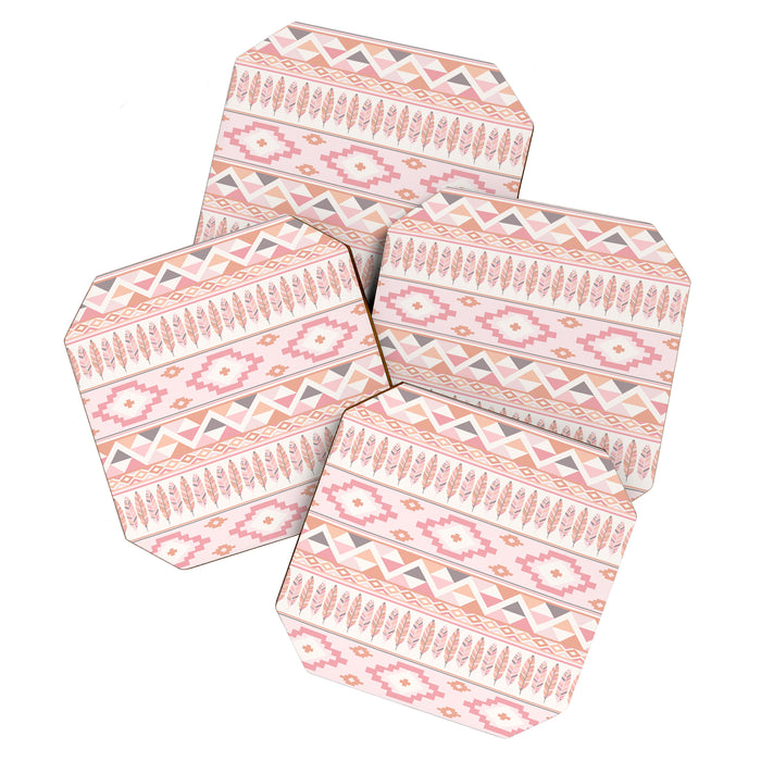 Pink Boho Tribal Aztec Coaster Gallery Image 1
