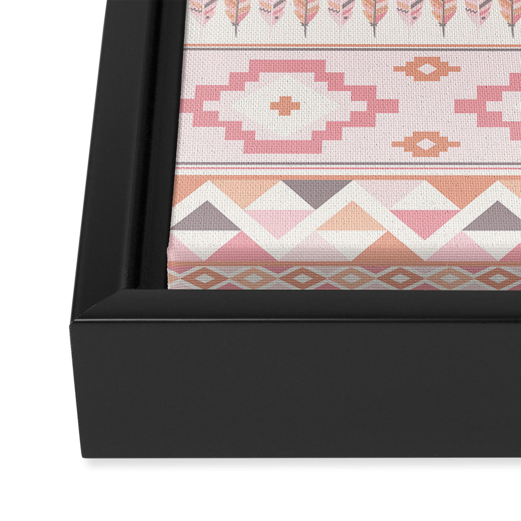 Pink Boho Tribal Aztec Framed Canvas Print Gallery Image 3