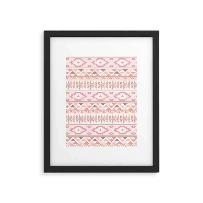 Pink Boho Tribal Aztec Framed Art Print Gallery Image 1