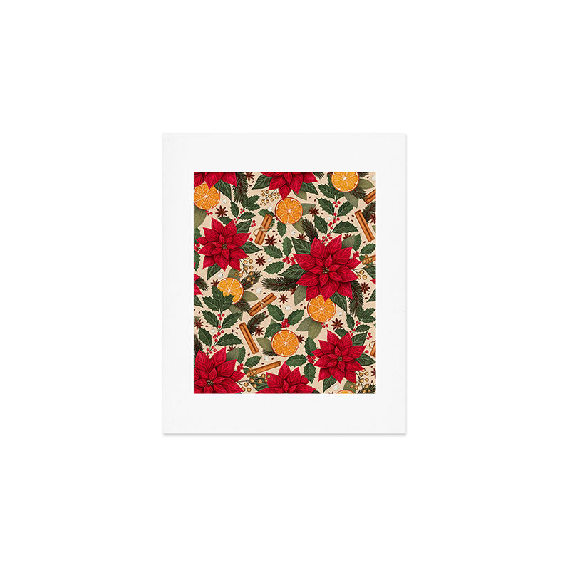 Poinsettia Flowers and Spices Art Print Gallery Image 1