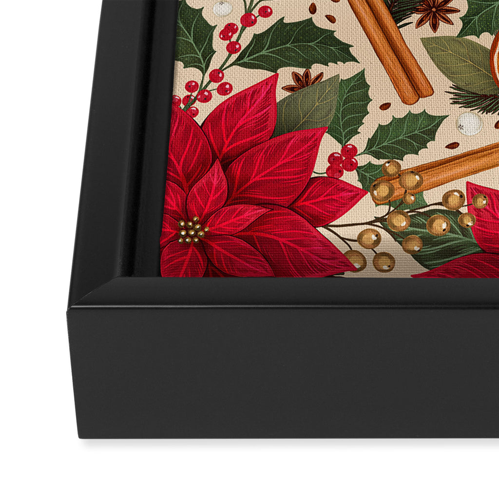 Poinsettia Flowers and Spices Framed Canvas Print Gallery Image 3