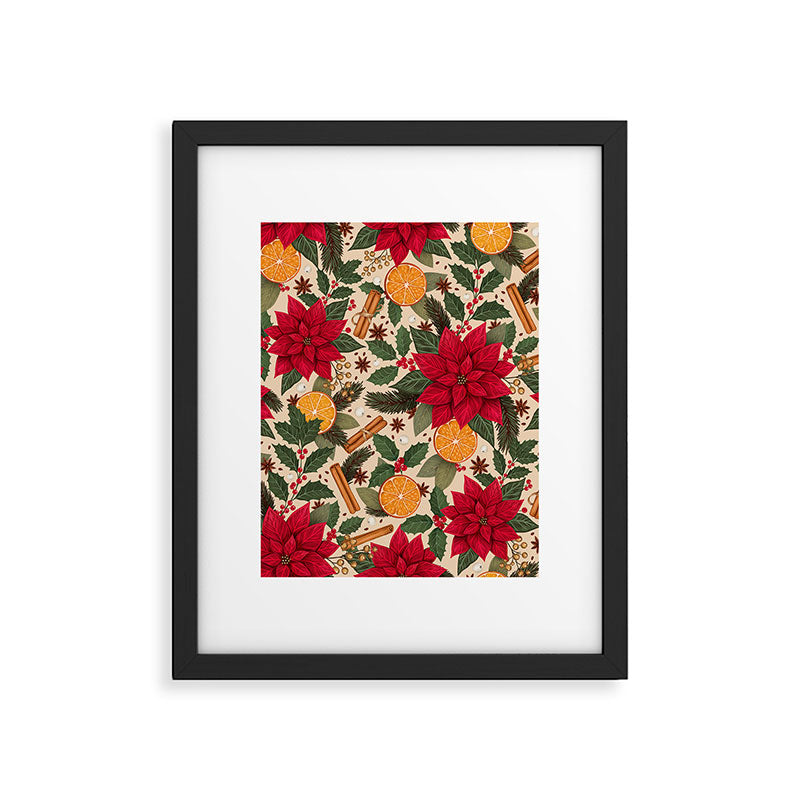 Poinsettia Flowers and Spices Framed Art Print Gallery Image 5