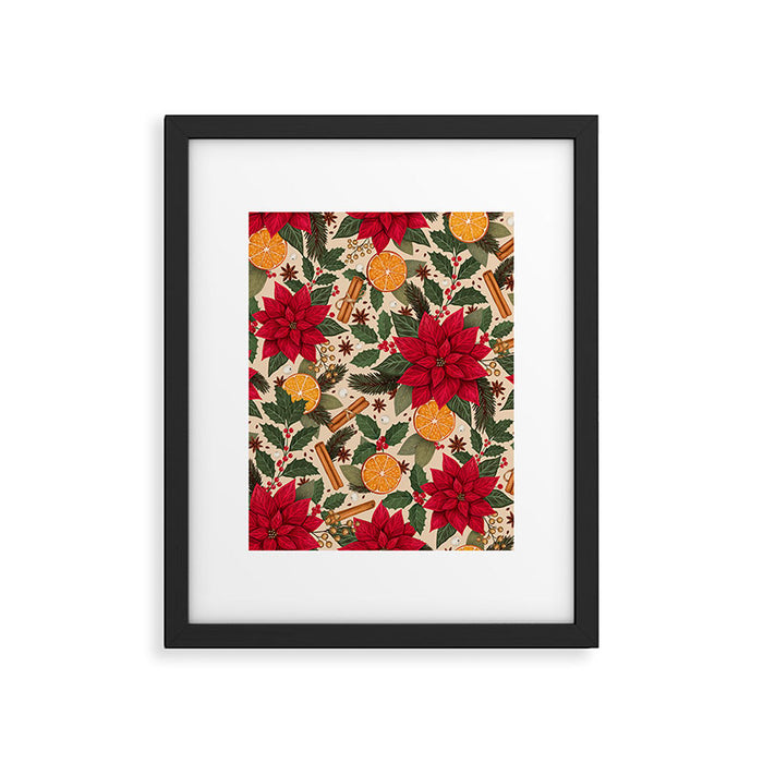Poinsettia Flowers and Spices Framed Art Print Gallery Image 1