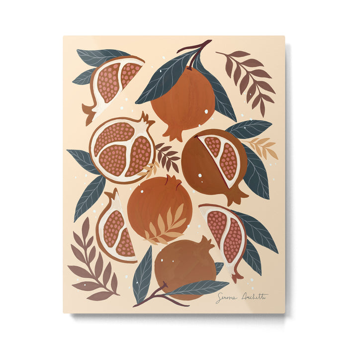 Pomegranate - Terracotta Metal Print Gallery Image 1