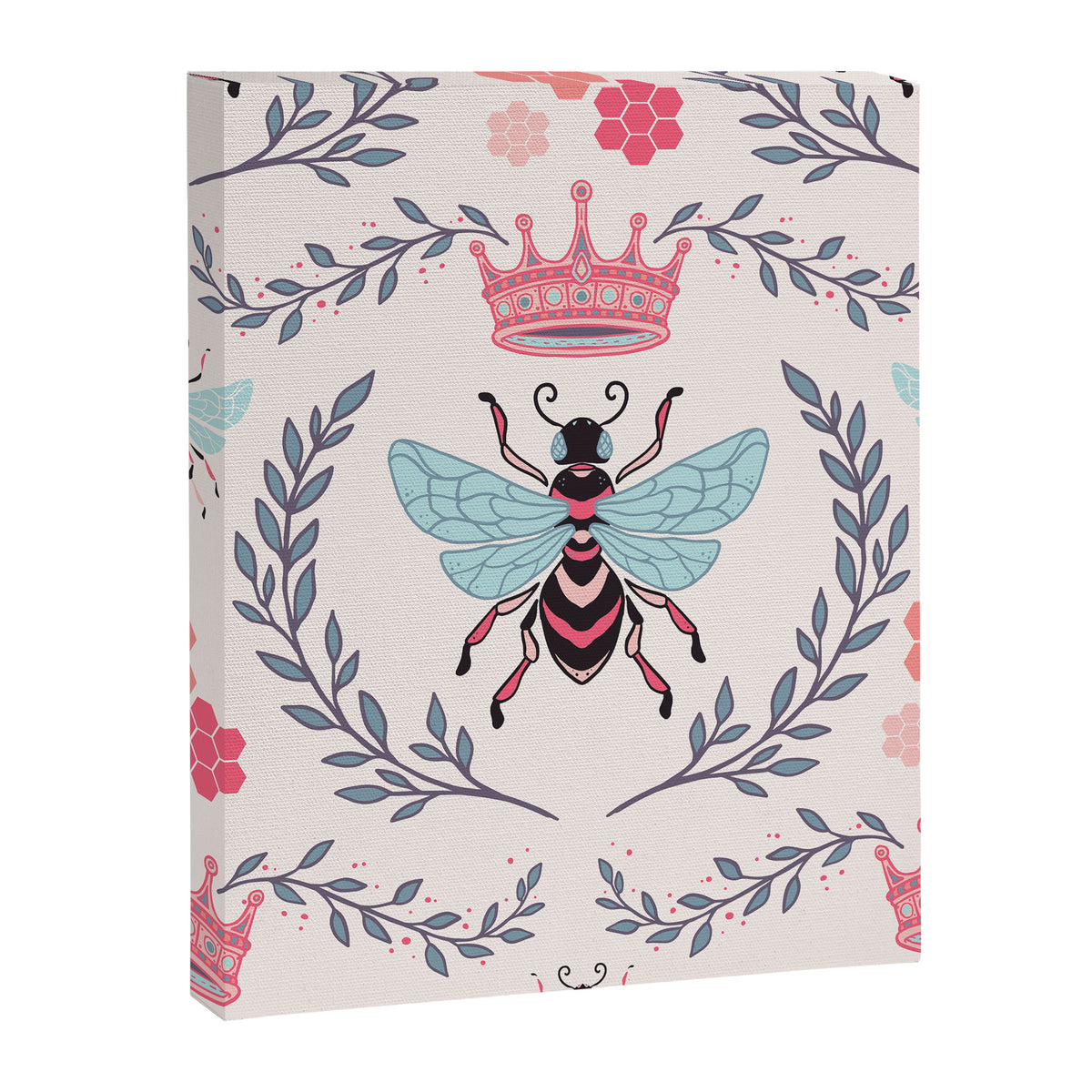 Queen Bee - Coral Pink Canvas Print Gallery Image 6