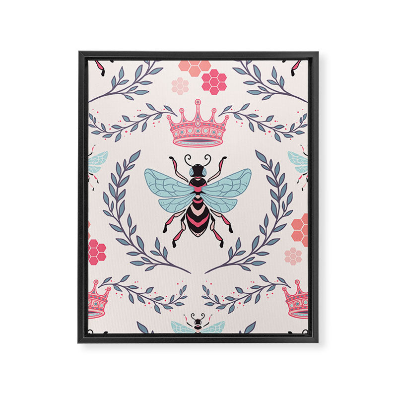 Queen Bee - Coral Pink Framed Canvas Print Gallery Image 6