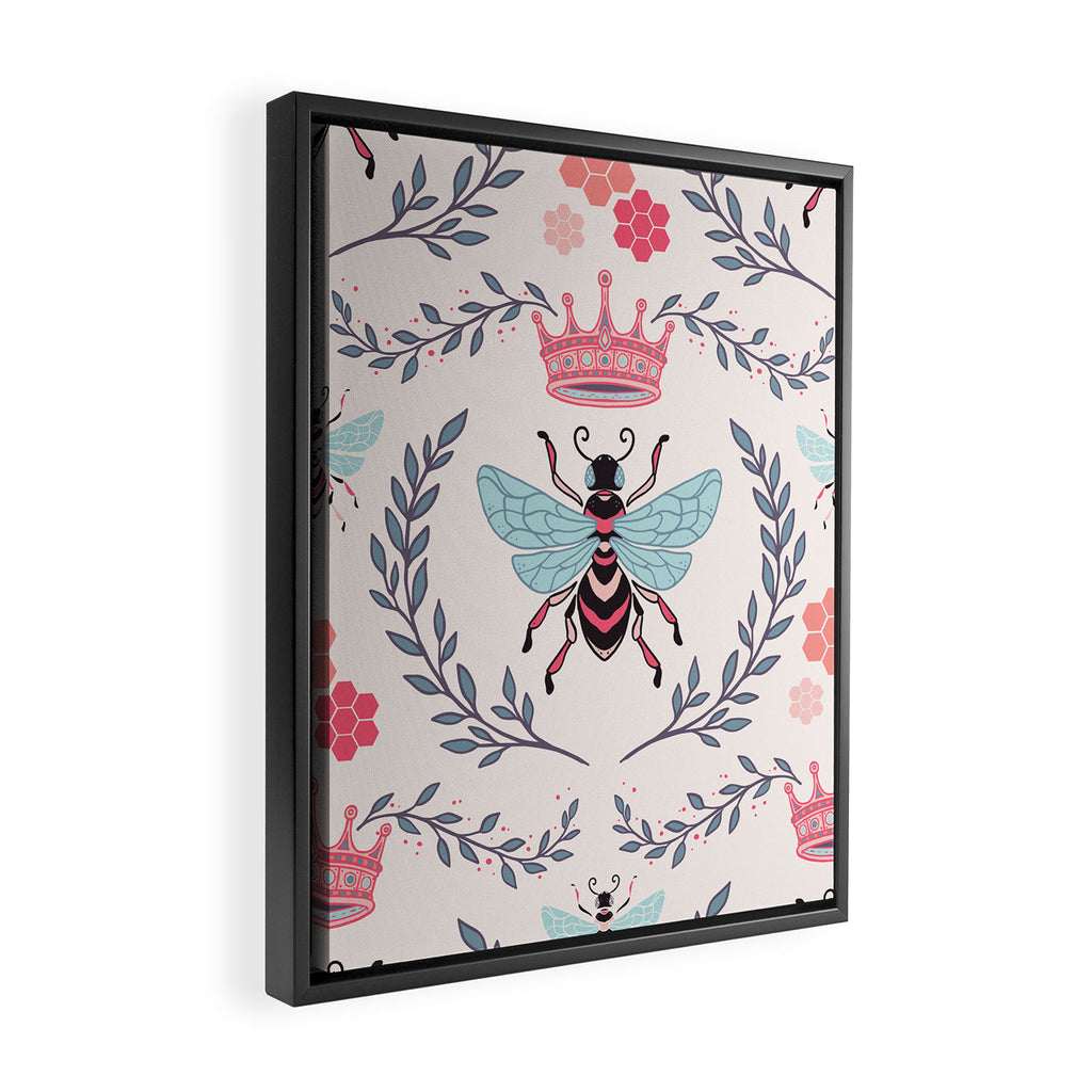 Queen Bee - Coral Pink Framed Canvas Print Gallery Image 2