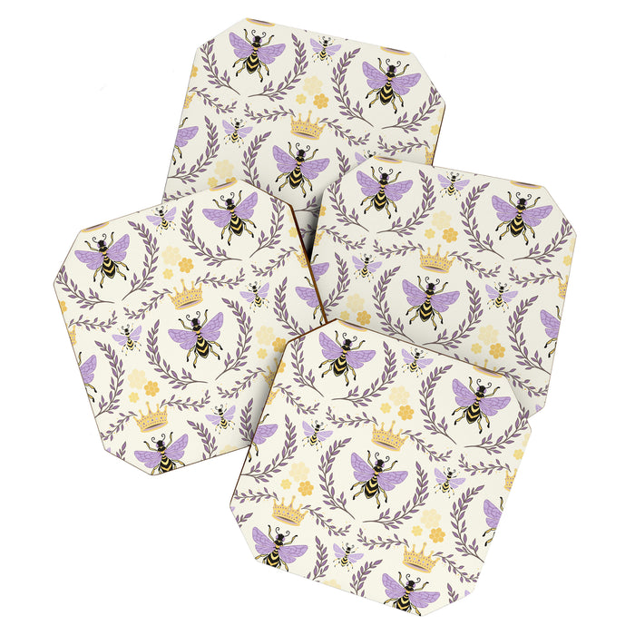Queen Bee - Lavander Purple and Yellow Coaster Gallery Image 1