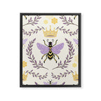 Queen Bee - Lavander Purple and Yellow Framed Canvas Print Gallery Image 6