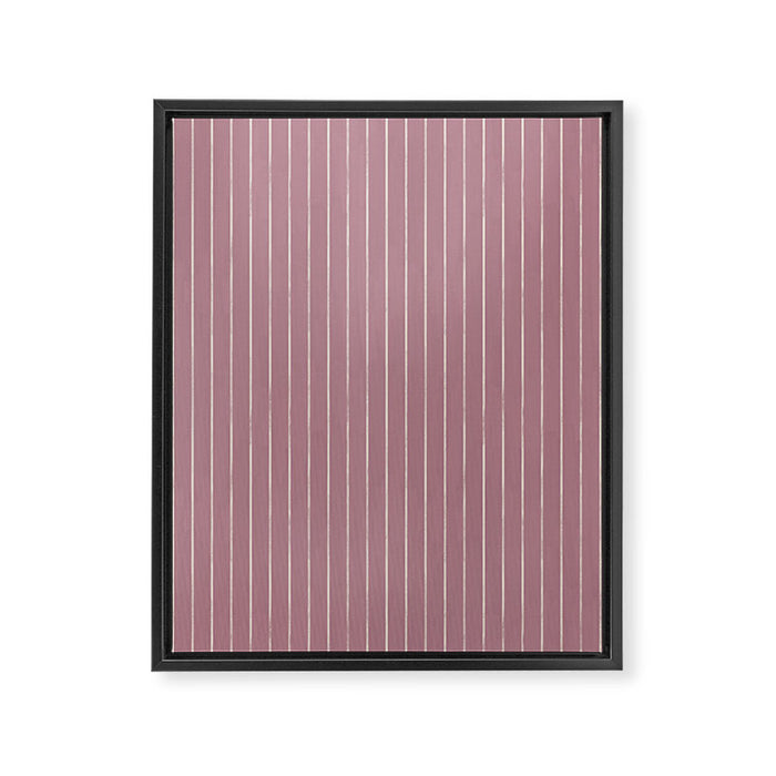 Romantic Botanica Coordinator - Thin Stripes in Rosewood Pink Framed Canvas Print Gallery Image 1