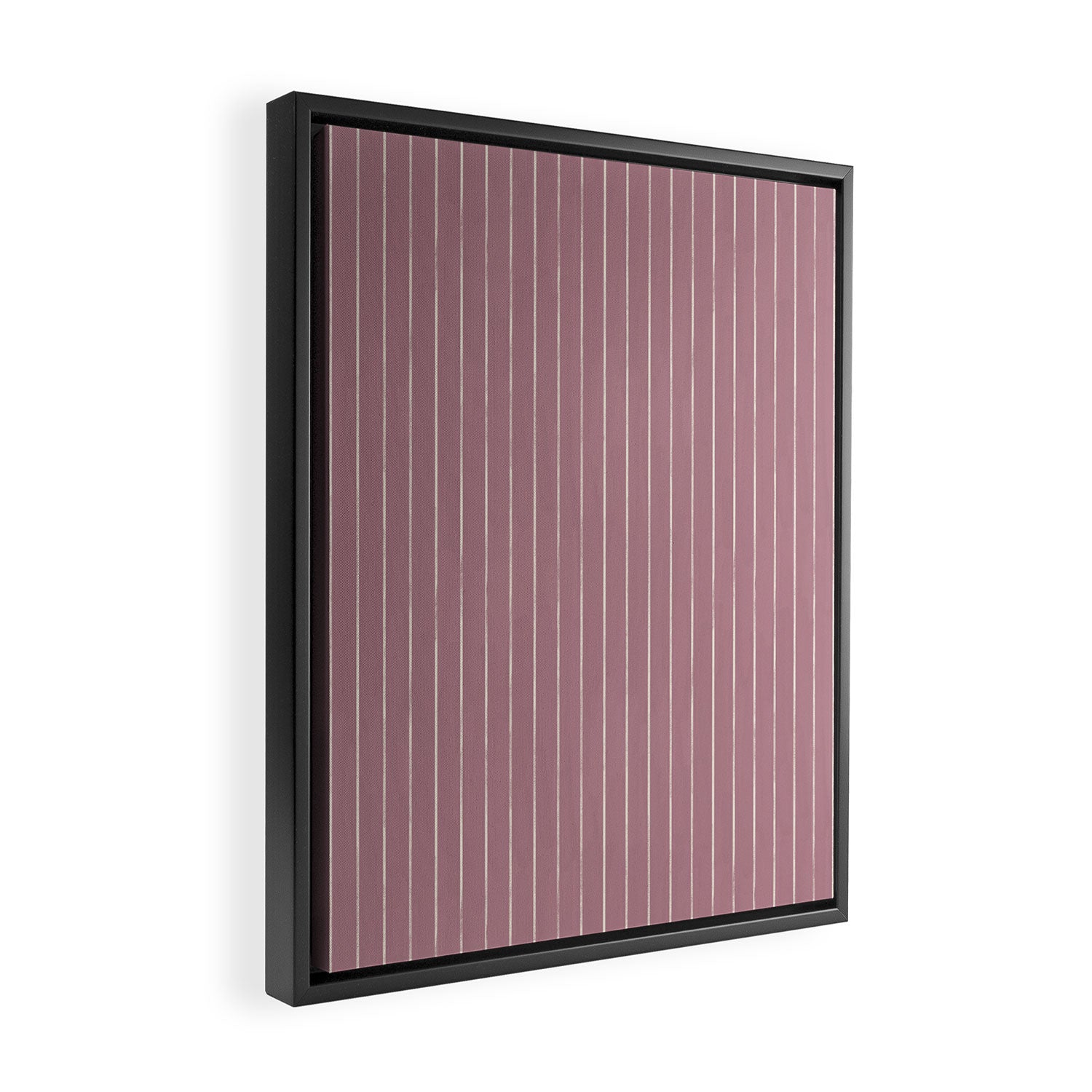 Romantic Botanica Coordinator - Thin Stripes in Rosewood Pink Framed Canvas Print Gallery Image 2
