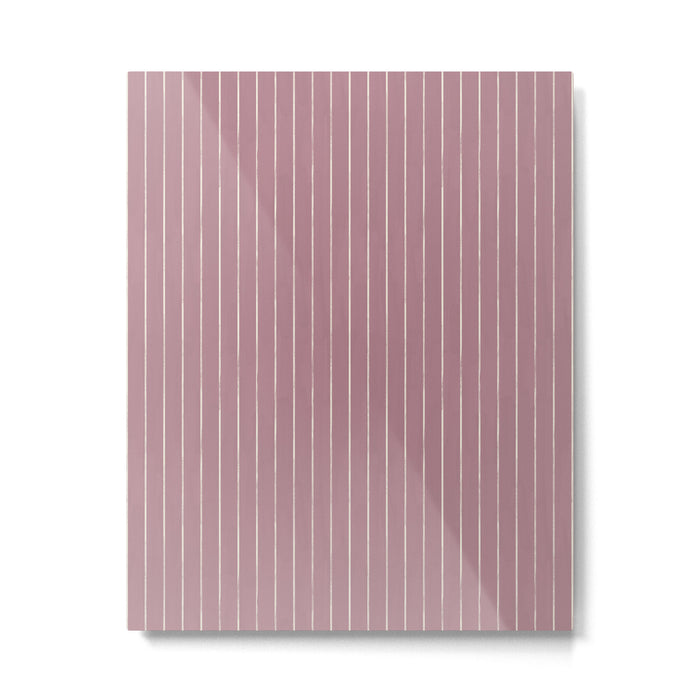 Romantic Botanica Coordinator - Thin Stripes in Rosewood Pink Metal Print Gallery Image 1