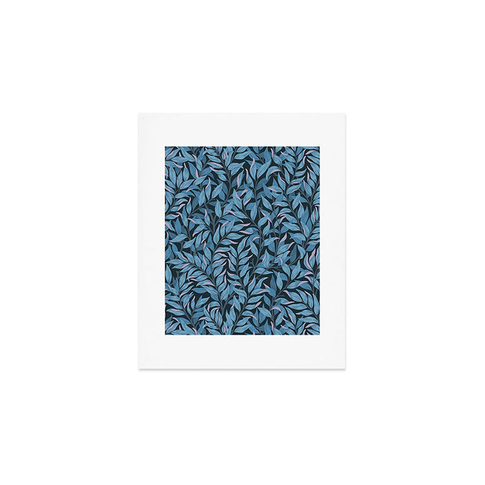 Romantic Botanica - Foliage in Dark Blue Art Print Gallery Image 1