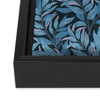 Romantic Botanica - Foliage in Dark Blue Framed Canvas Print Gallery Image 3